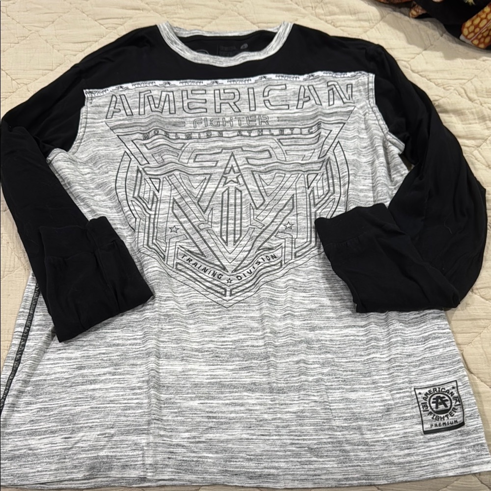 American Fighter Black and Gray Long Sleeve Tee